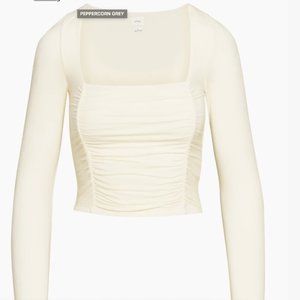 Aritzia Wilfred Lydia top Ruched square-neck longsleeve XS Worn only once